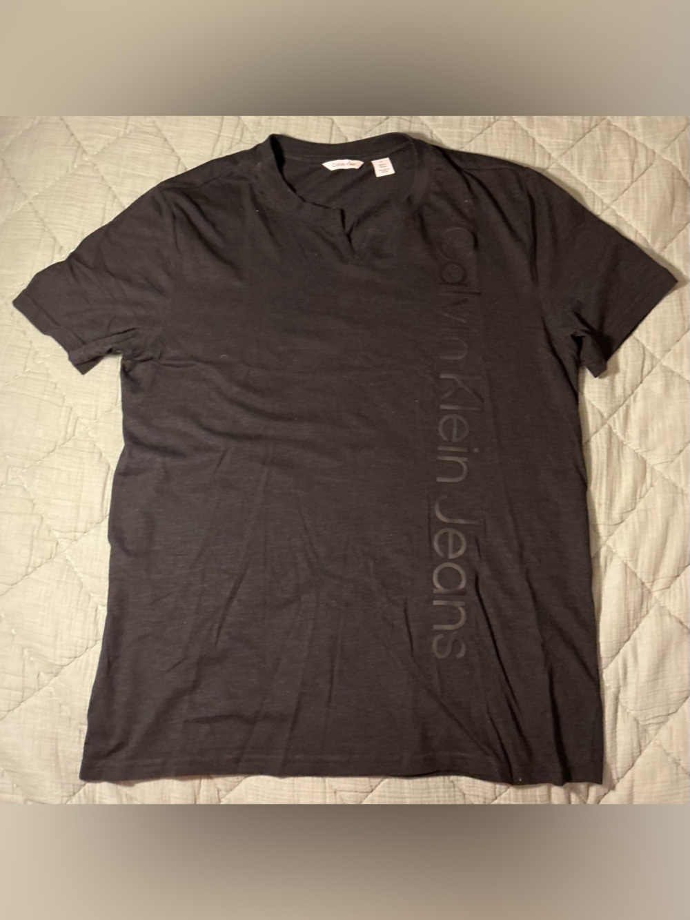 Calvin Klein Jeans Black Tee with Subtle Logo - Picture 1 of 3